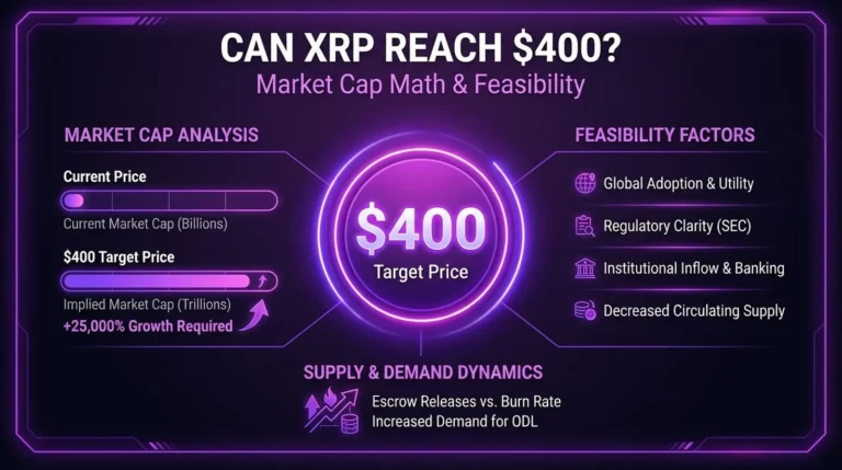 Can XRP reach 400 dollars with market cap math feasibility scenarios and required conditions