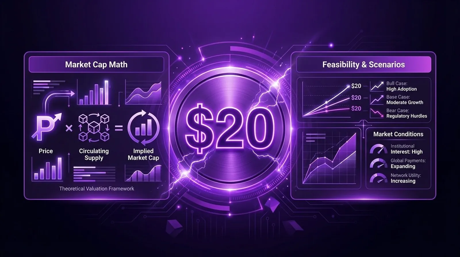 Can XRP reach 20 dollars with market cap math feasibility scenarios and key conditions