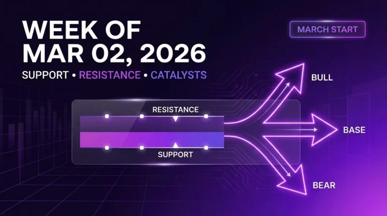 XRP weekly forecast for Mar 02 2026 showing support resistance levels catalysts and month-start context