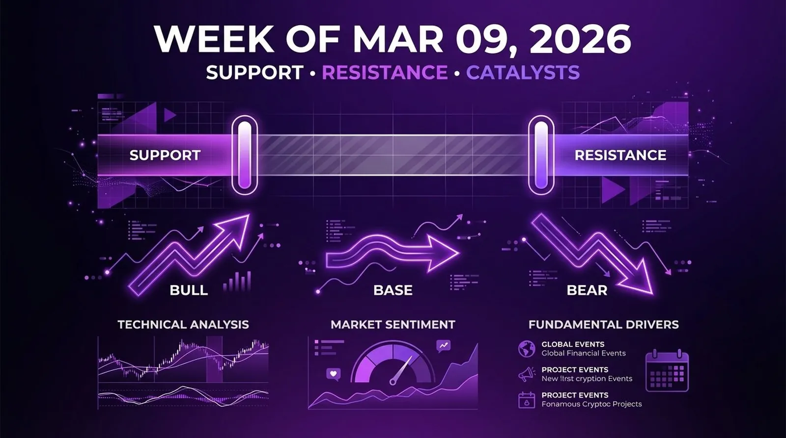 XRP weekly forecast for Mar 09 2026 showing support resistance levels and catalysts